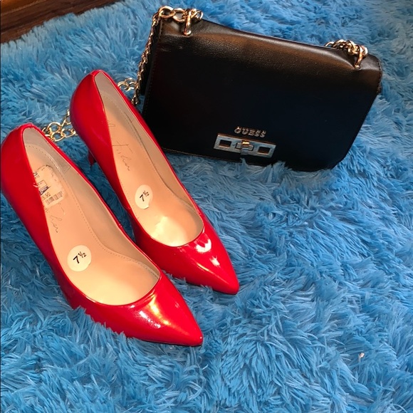 Marc Fisher Shoes - Red Marc Fisher pumps and guess bag
